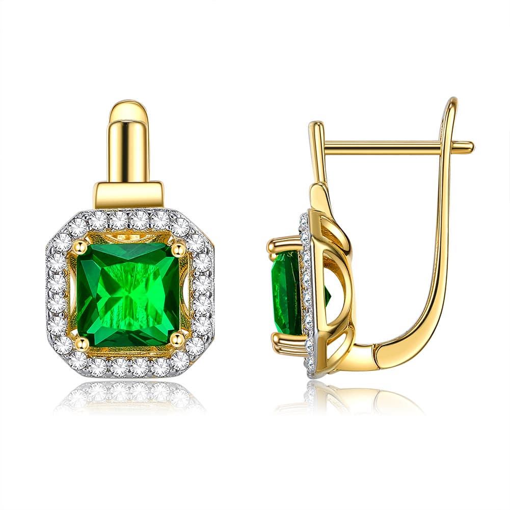 New square earrings for ladies retro fashion simple three dimensional geometric earrings European and American jewelry wholesale KZCE315 — product from 1688, photo 1 of 1