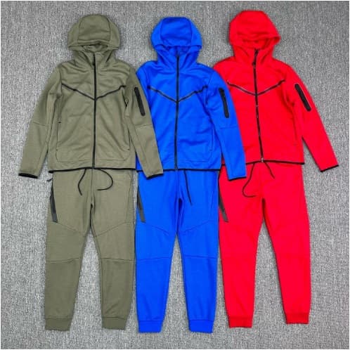 Cross border sports suits for men, spring and autumn new knitted casual hooded cardigan, men's sportswear, sweatshirts and sweatpants sets — product from 1688, photo 1 of 1