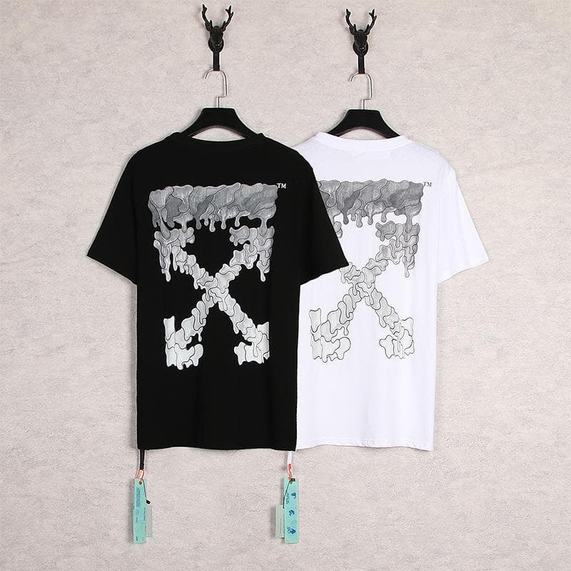 OW water drop arrow dissolving summer youth cotton non hooded casual loose collarless letter bottoming shirt — product from 1688, photo 1 of 1