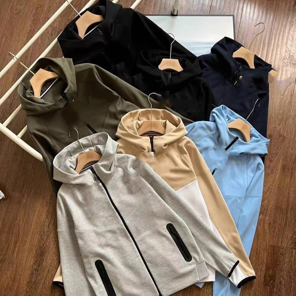 Jacket Spring Autumn Winter New Loose Training Windproof Hooded Knitted Sports Jacket Zipper Cardigan 24130 from 1688