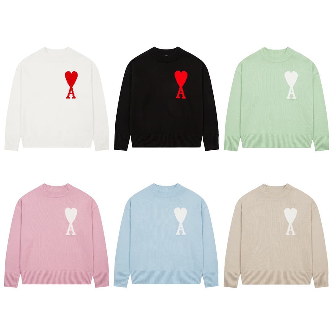 American style solid color jacquard knitted long sleeved sweater for men and women 2023 autumn and winter couple tops non quality issues from 1688