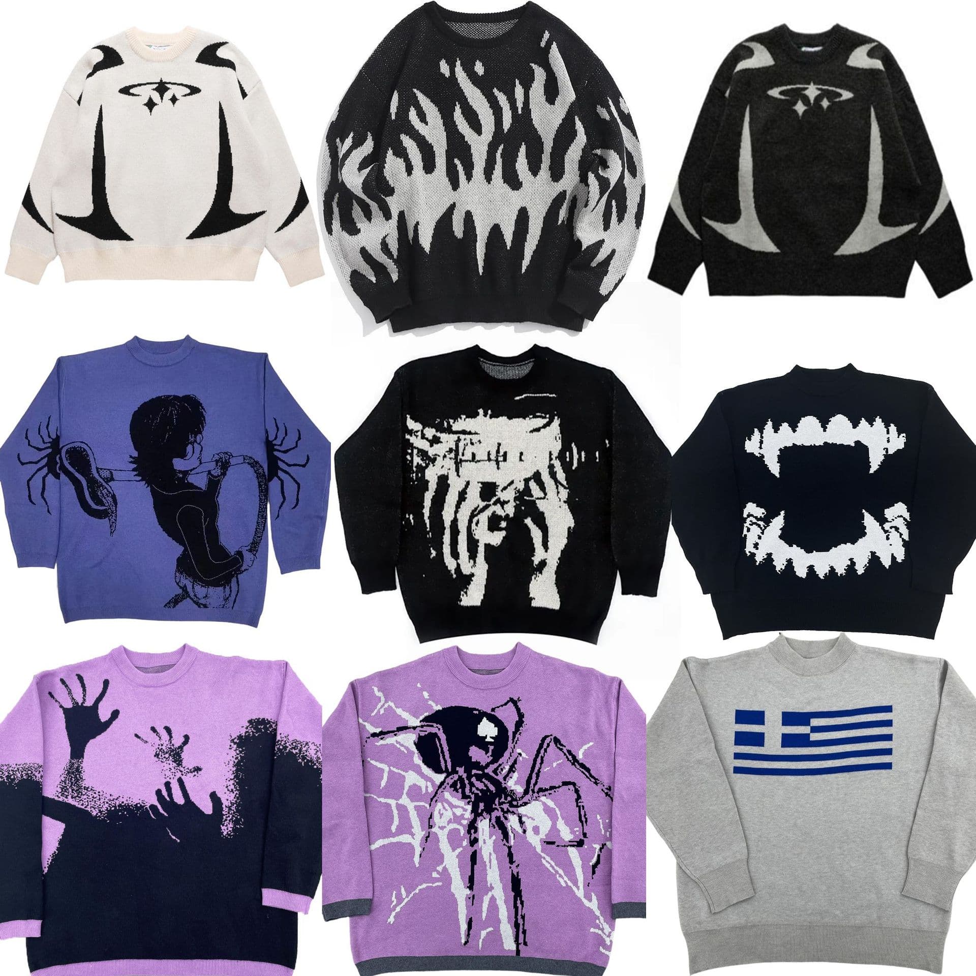 European and American cross border Amazon winter new high street street casual contrast color loose knitted sweater for men and women couples from 1688