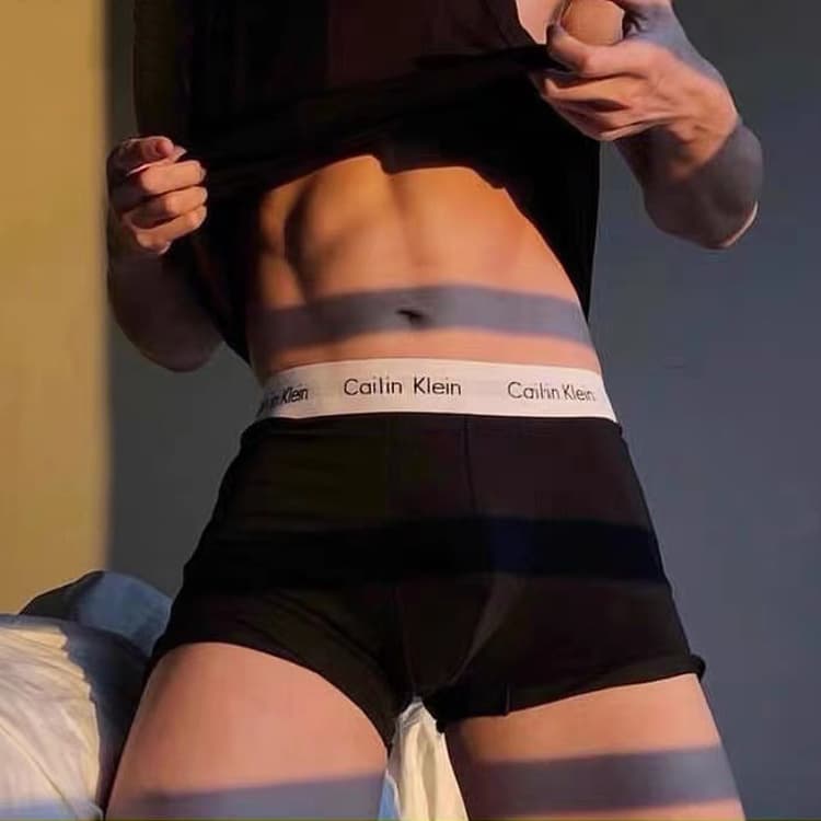 Cross border white edge belt men's trendy brand boxer briefs breathable cotton spot model from 1688