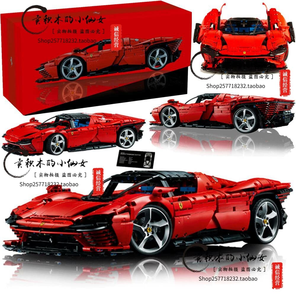Chinese building blocks 42143 Ferrari red super sports car mechanical set building blocks Mid Autumn Festival boyfriend gift from Taobao