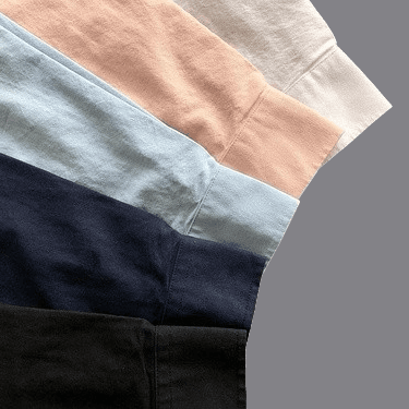 Blue shirt, white hat, small size cotton and linen five color shirt 3061834 from Taobao