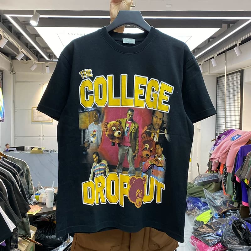 2021 Summer New Arrival Kanye KANYE Hip Hop Singer Character Printed Men and Women Loose High Street Short Sleeved Trendy Brand T Shirt from Taobao