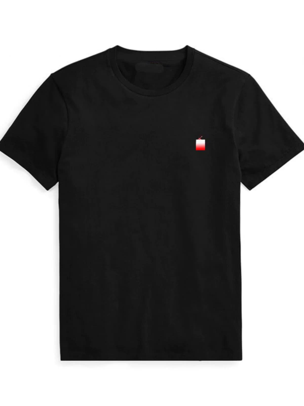 Short sleeved T shirt men's summer loose versatile round neck half sleeved top large size men's casual business embroidery couple wear — product from Taobao, photo 1 of 1