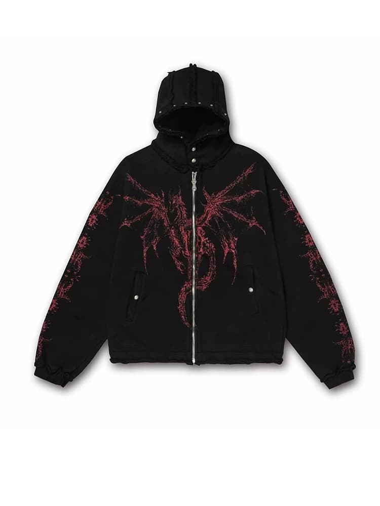 Thug Club Dragon Stud Zip Up — Hoodies from Taobao, photo 1 of 1