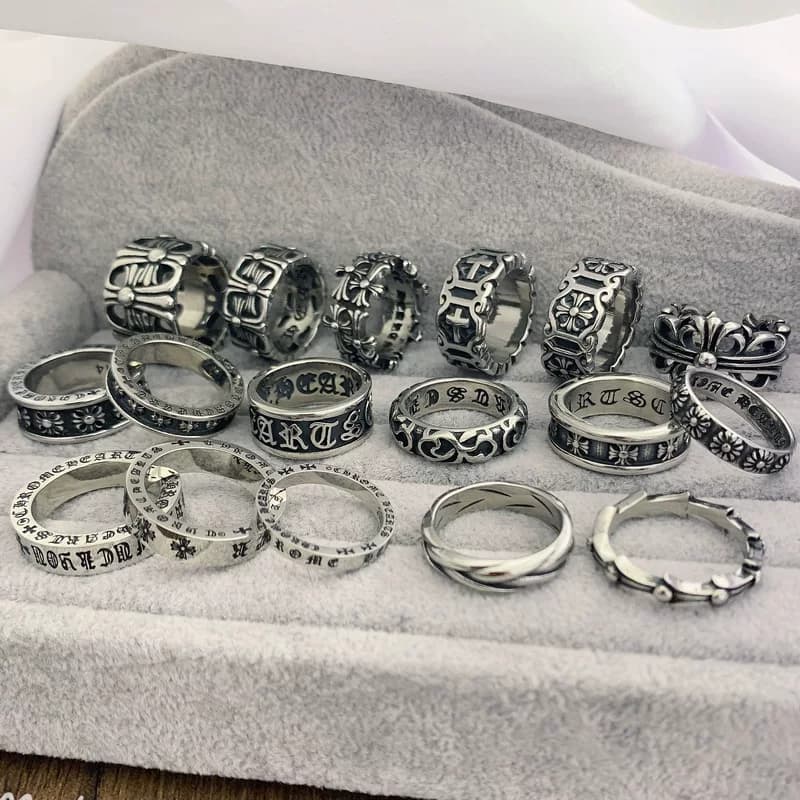 Fashion brand cross ring for men and women, internet celebrity, light luxury, original niche design, personality, high end, retro couple ring from Taobao