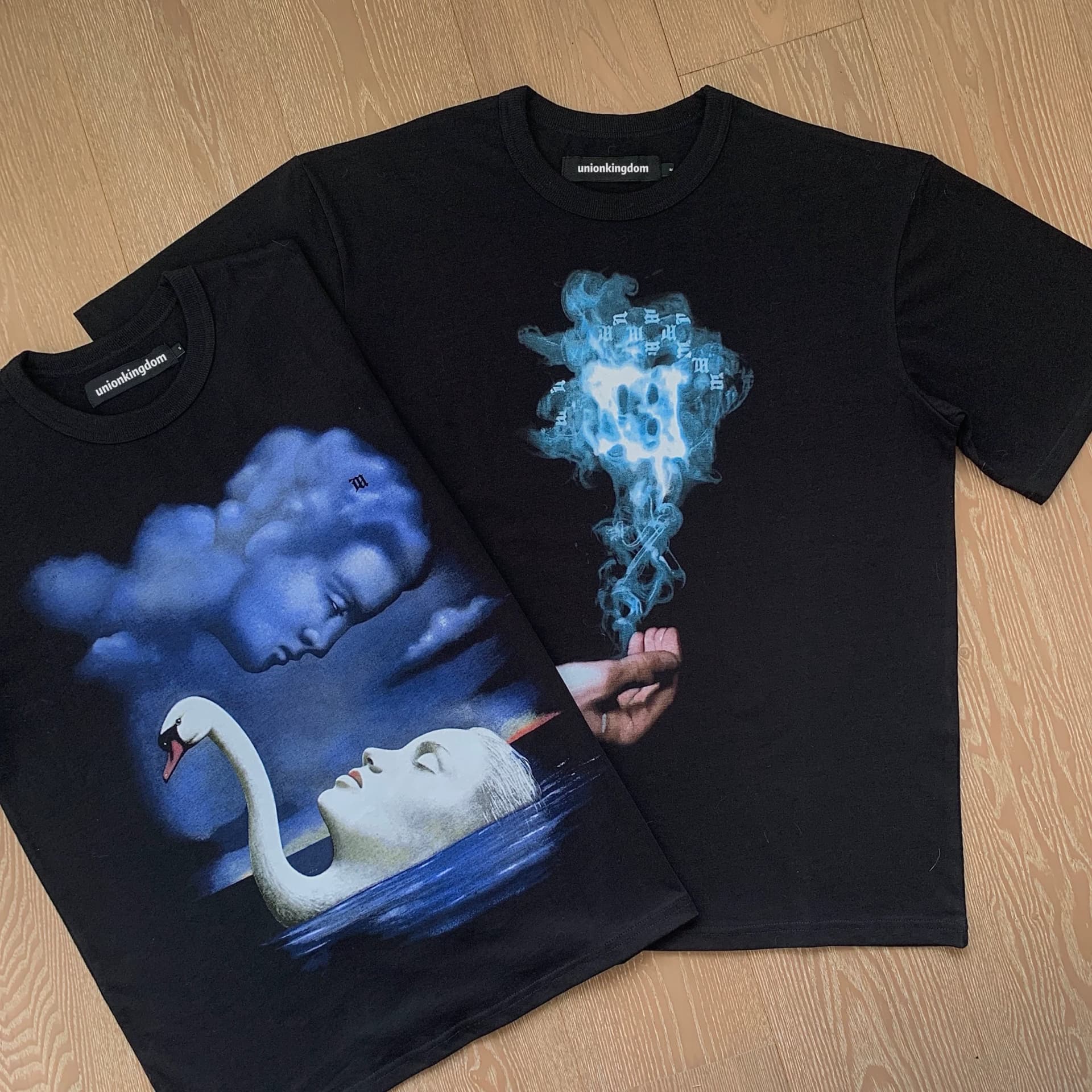 Msbhv The Lady of the Lake And Smoke Tulum Tee swan and palm short sleeves from Taobao