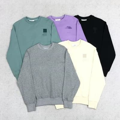 AM sweater round neck Terry Love same color embroidery small from Taobao