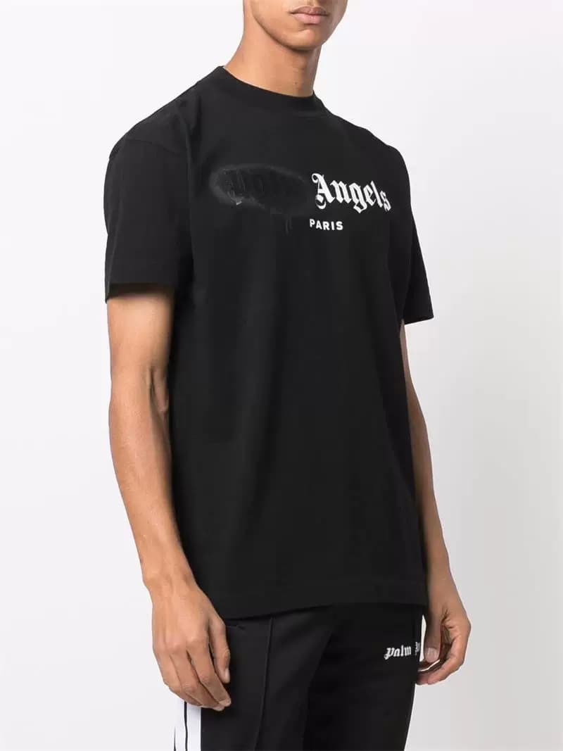 PA Graffiti Flowing Letters Spray Printing Men's and Women's Loose Round Neck Summer Popular Short Sleeve T shirt from Taobao