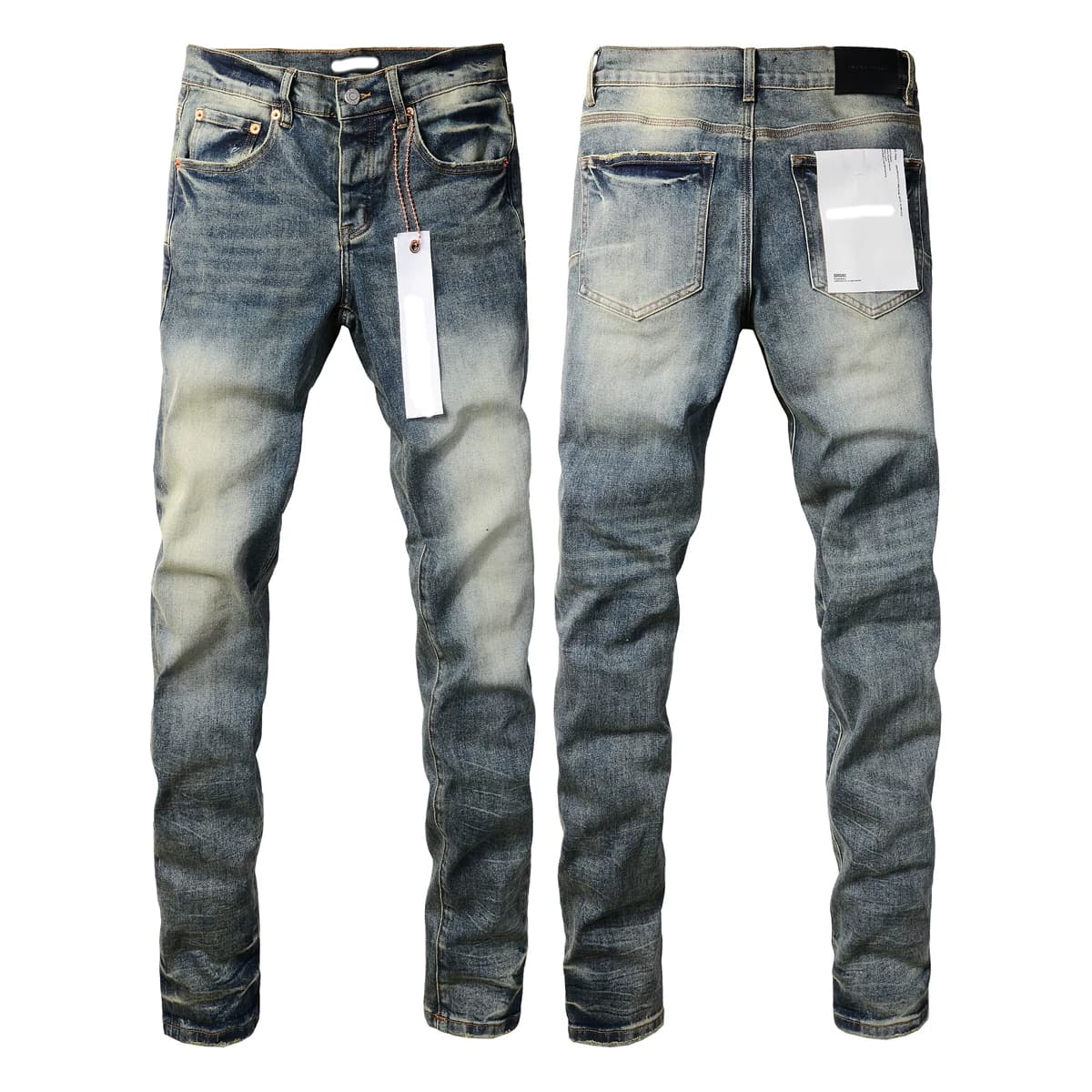 European and American fashion brand purpl solid color American retro hip hop fashion Pu Shuai drip slim stretch skinny jeans — product from Taobao, photo 1 of 1