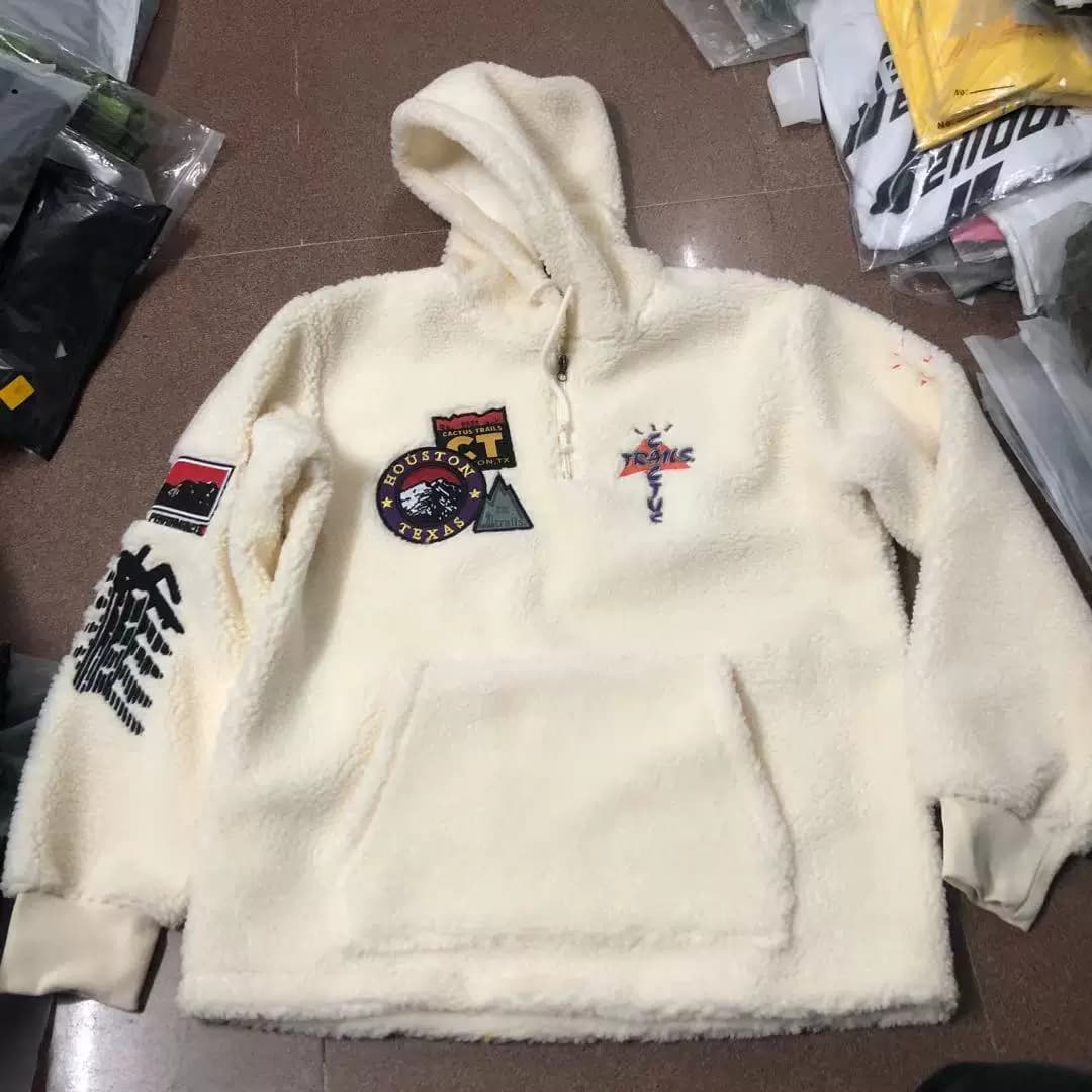 Travis Scott Cactus Trails Sherpa thickened lambskin hooded cotton jacket trend from Taobao