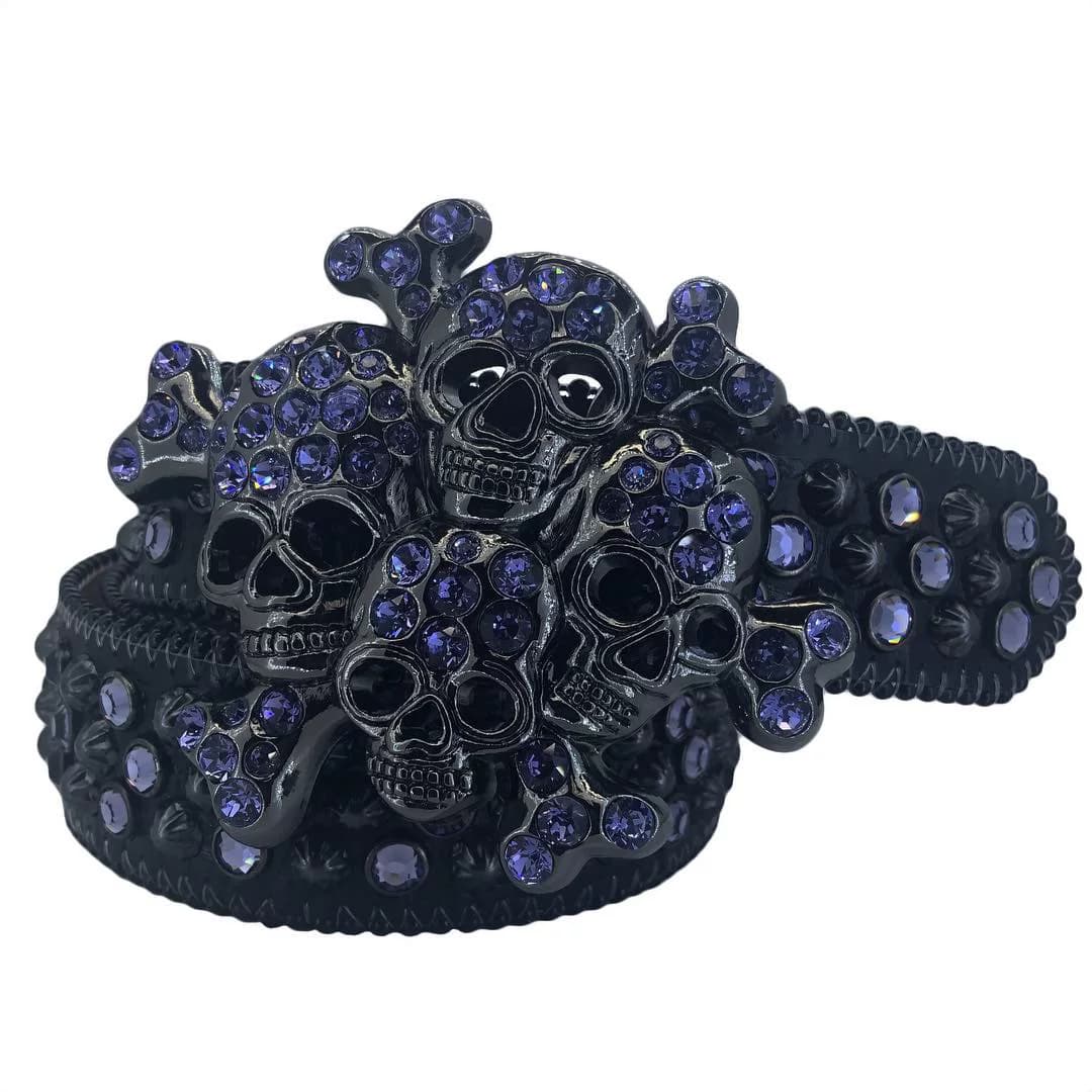 New ghost head punk style, rhinestone belt. from Taobao
