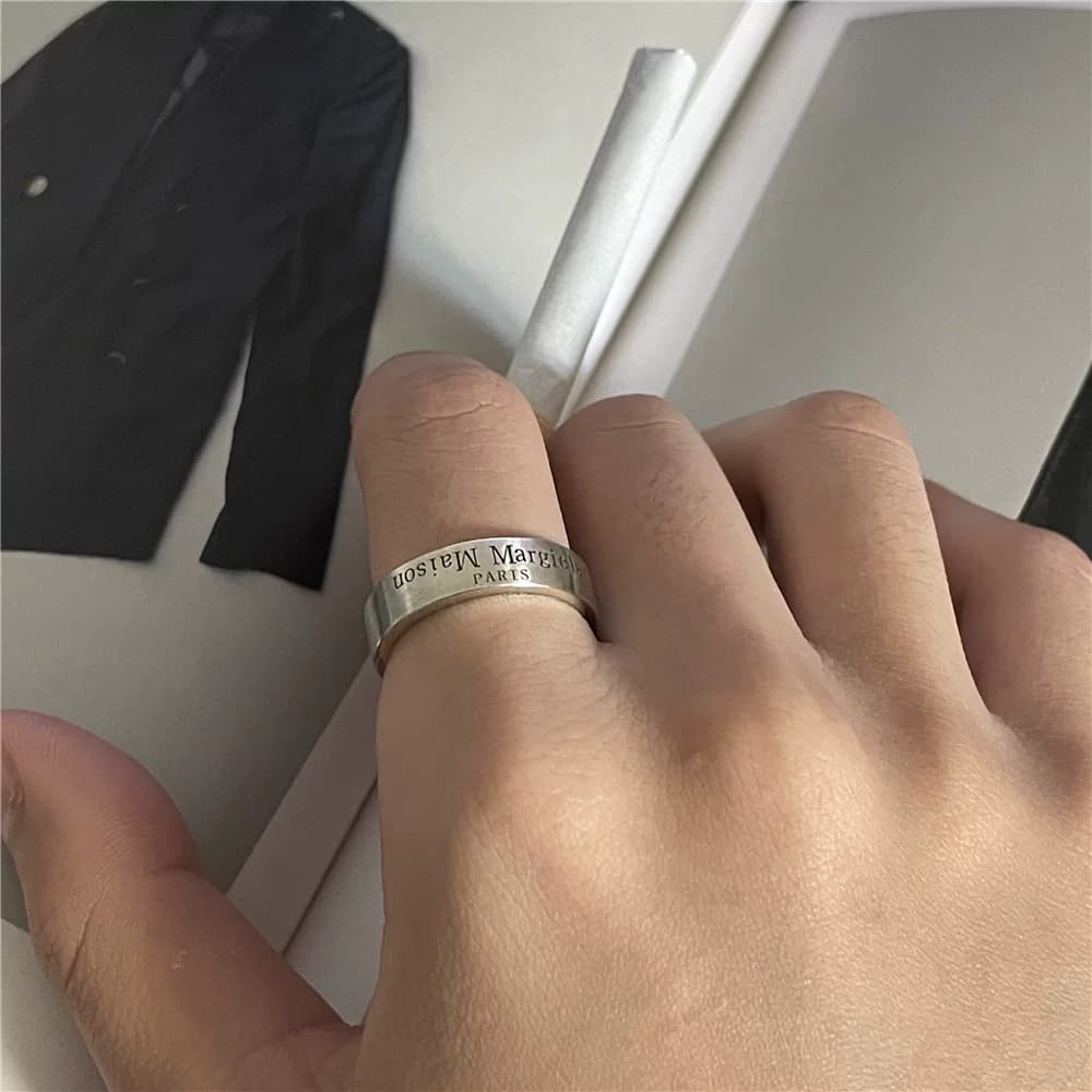 Margiela style inverted letters Margiela ring original ins ring fashion high street couple ring from Taobao