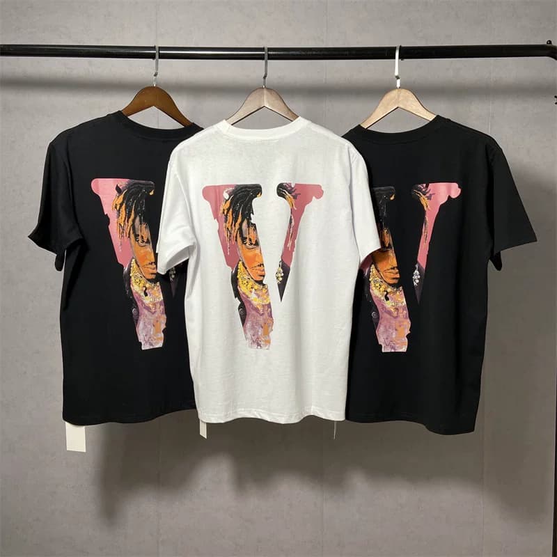 American high street Juice WRLD collaboration big V character print high street hip hop men and women loose short sleeved T shirt — product from Taobao, photo 1 of 1