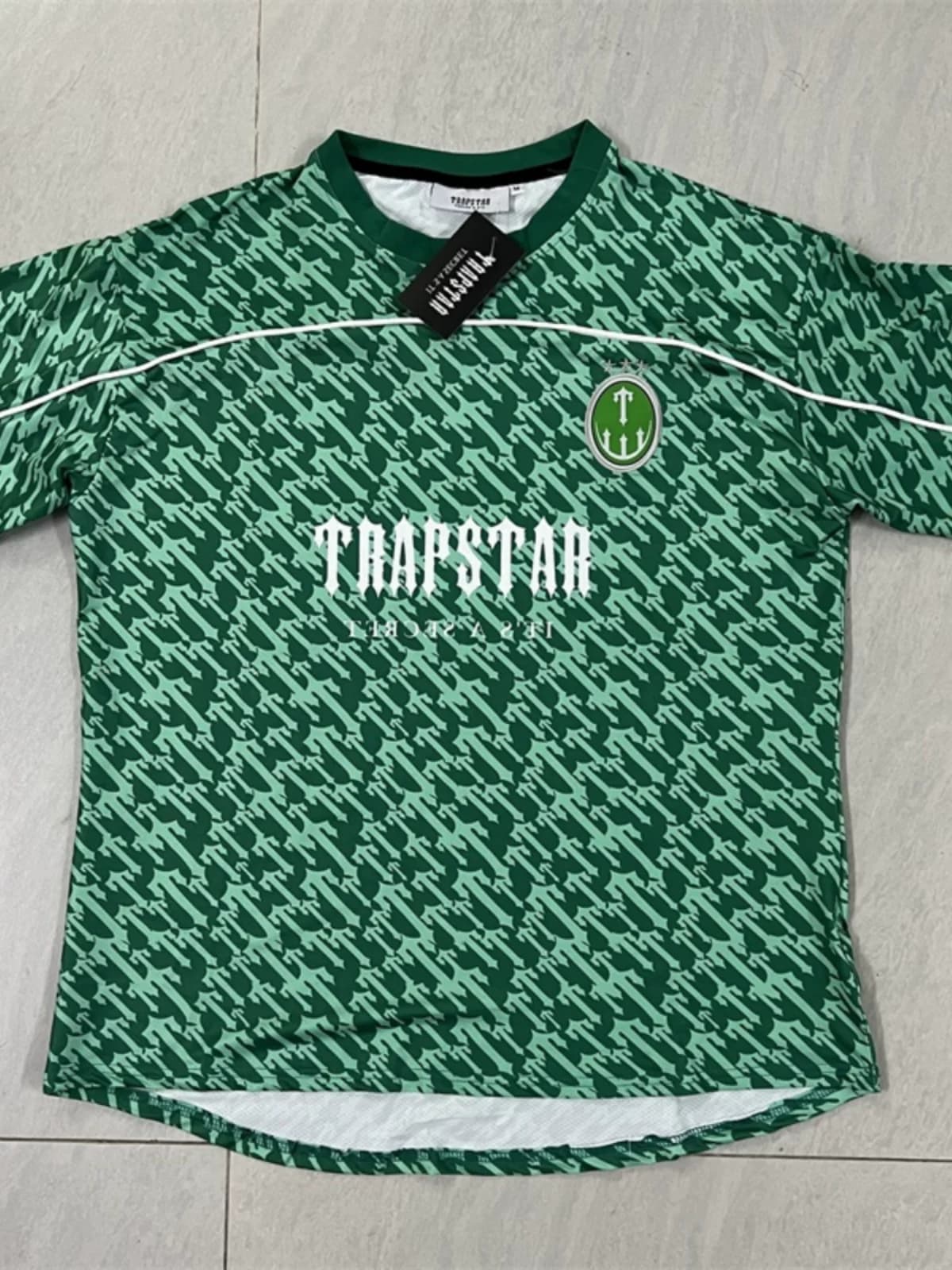 Trapstar Monogram Football Jersey summer loose casual quick drying short sleeved bottoming T shirt from Taobao