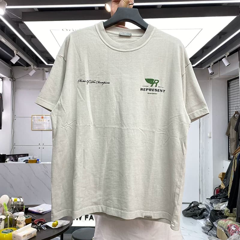 REPRESENT MAN embroidered small letters high street washed old retro loose hip hop men and women short sleeved T shirt summer from Taobao
