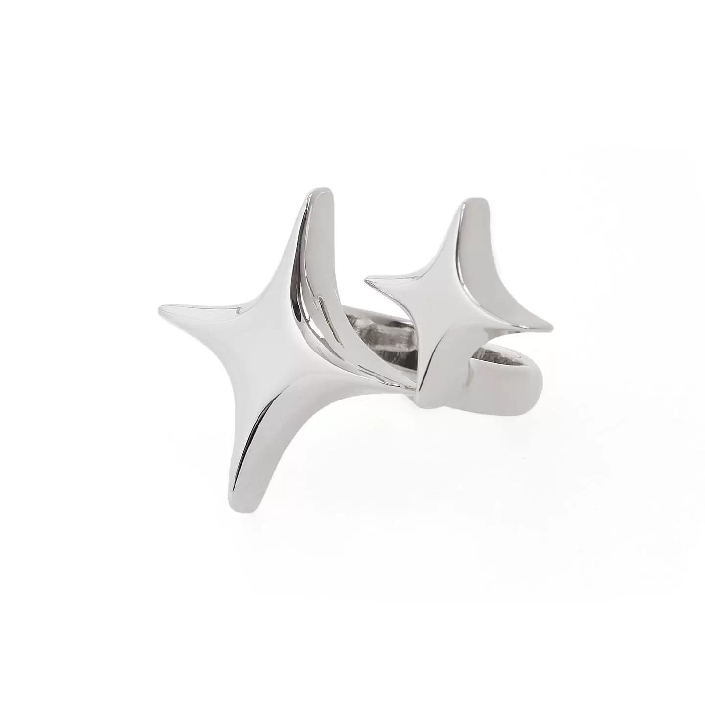 Fe3cSS21 bling bling ring star ring silver fine tunable from Taobao