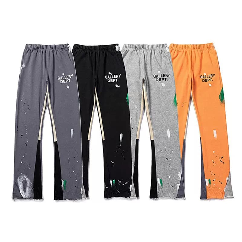 Fashion brand gallery dept hand painted ink splashed drawstring retro high street casual sweatpants flared trousers men from Taobao