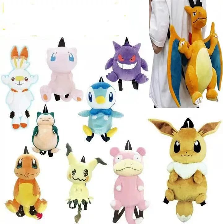 Domestic goods Super Dream Plush Backpack Eevee Mini Q Genggui Kindergarten Primary School Cartoon Schoolbag Backpack from Taobao