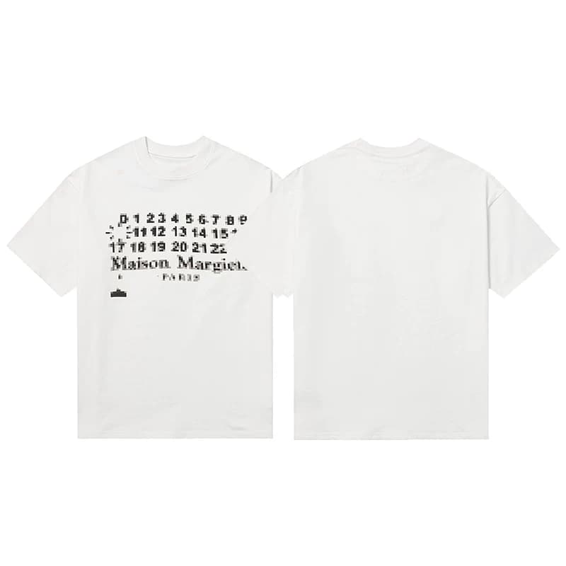 VLONE FOG Margiela style T shirt Magila short sleeve MM6 inverted logo digital garbled men and women from Taobao