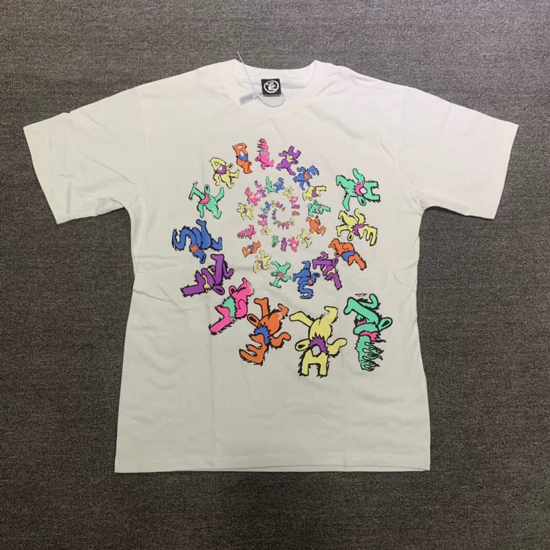 Hellstar Dancing Stars Tee rotating letter bear men and women short sleeved T shirt from Taobao