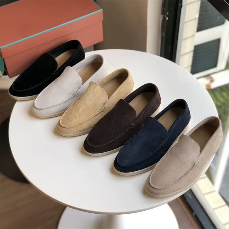 Pure original single shoes Italian sheep suede loafers flat casual slip on men's shoes foreign trade — product from Taobao, photo 1 of 1
