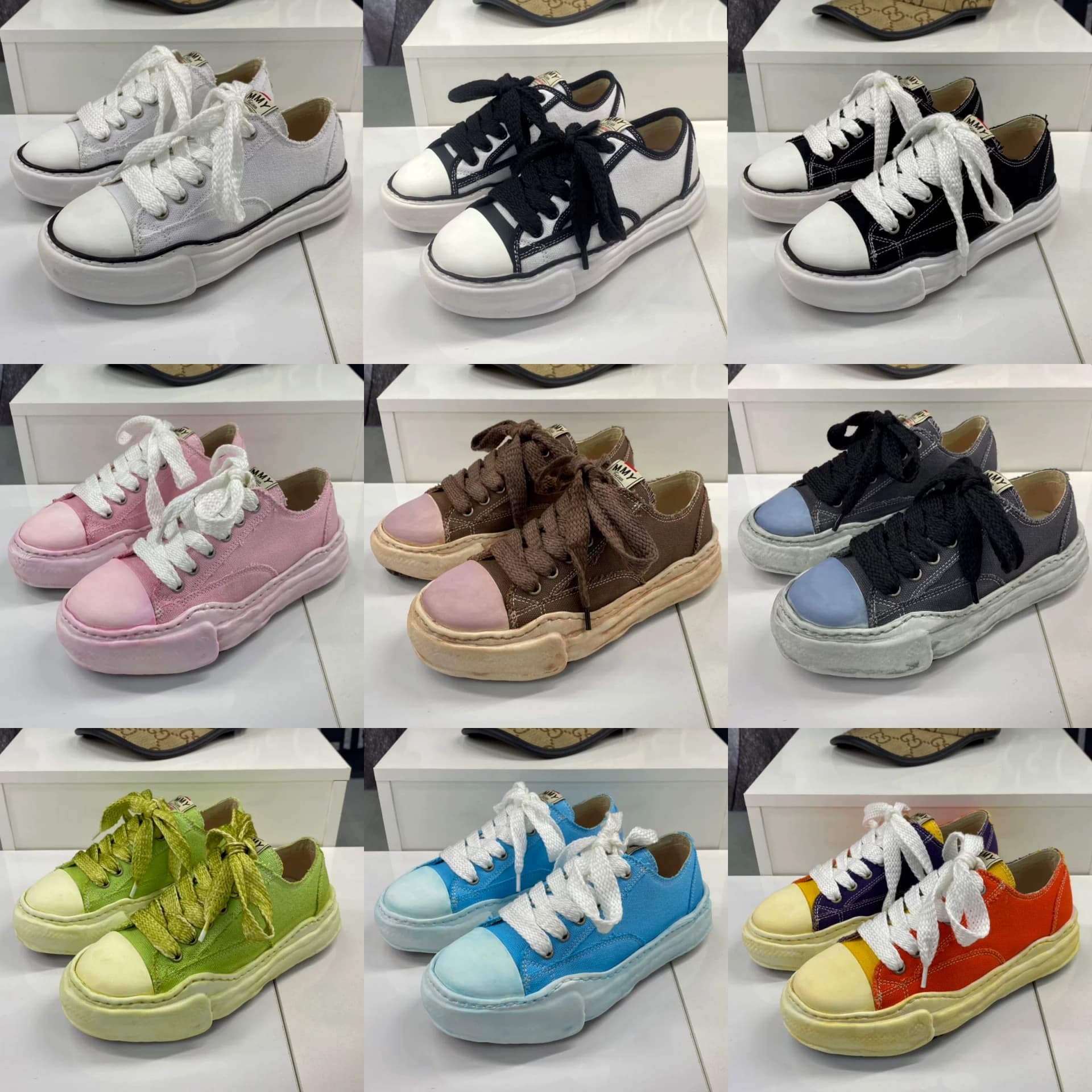 MMY Sanyuan canvas shoes women's flat shoes Kangyu color matching couple shoes thick bottom retro Japanese style trendy shoes men — product from Taobao, photo 1 of 1