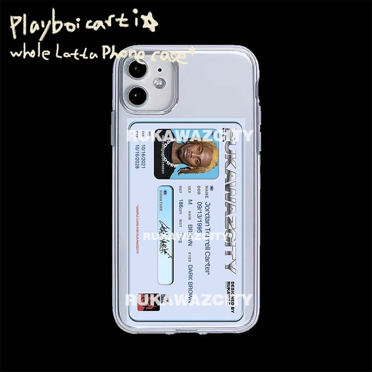 RUKAWAZ original playboi Carti's spoof ID photo is suitable for iPhone13 transparent mobile phone case from Taobao