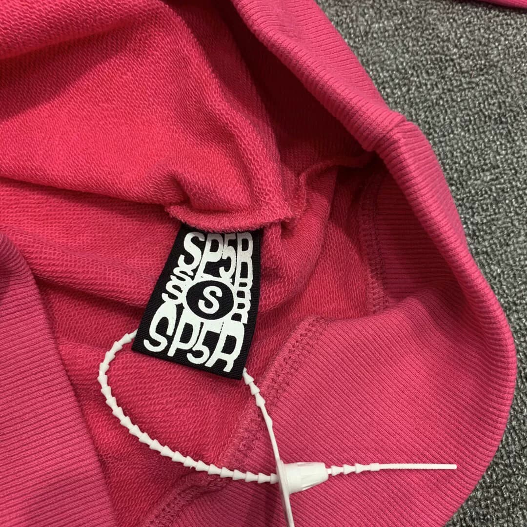 Autumn Young Thug star same Sp5der 555555 Pink Hoodie sweater trousers suit from Taobao