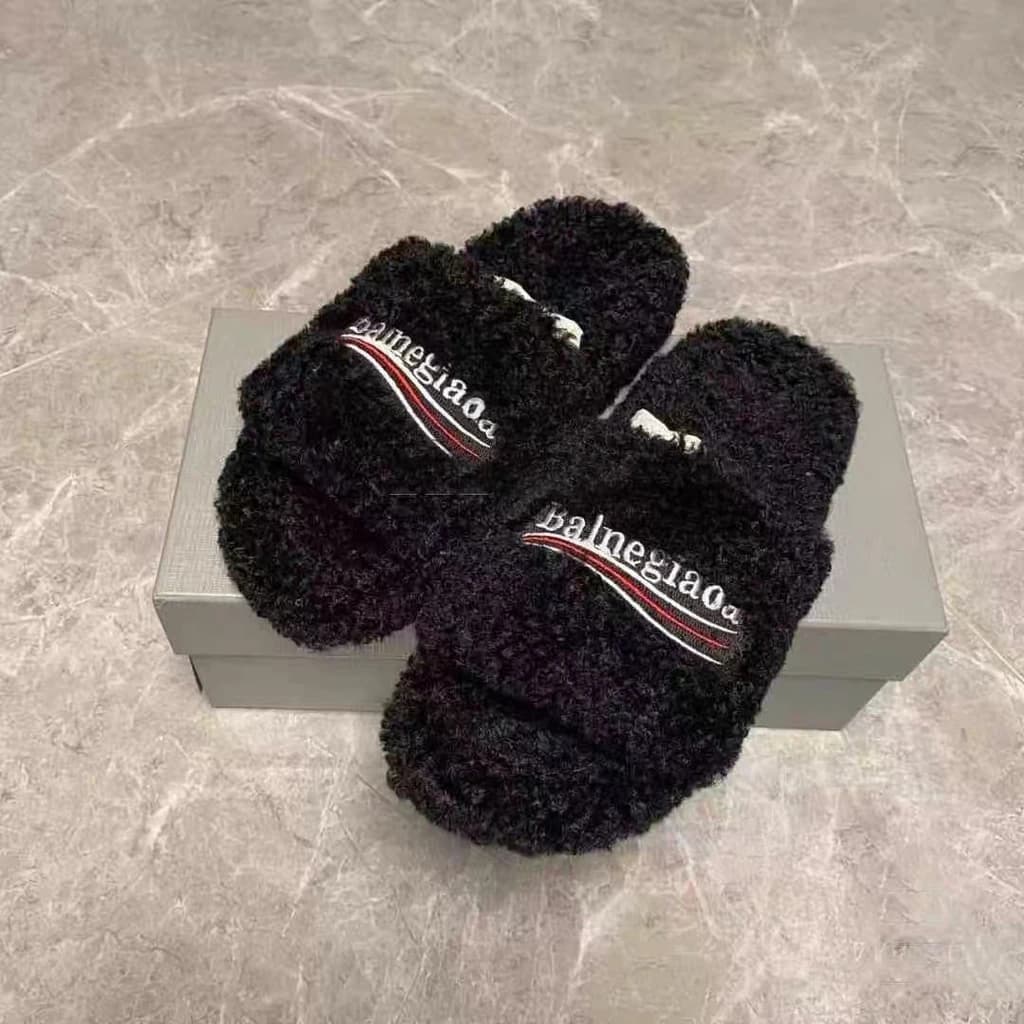 Balenciaga Fuzzy Slides — Shoes from Taobao