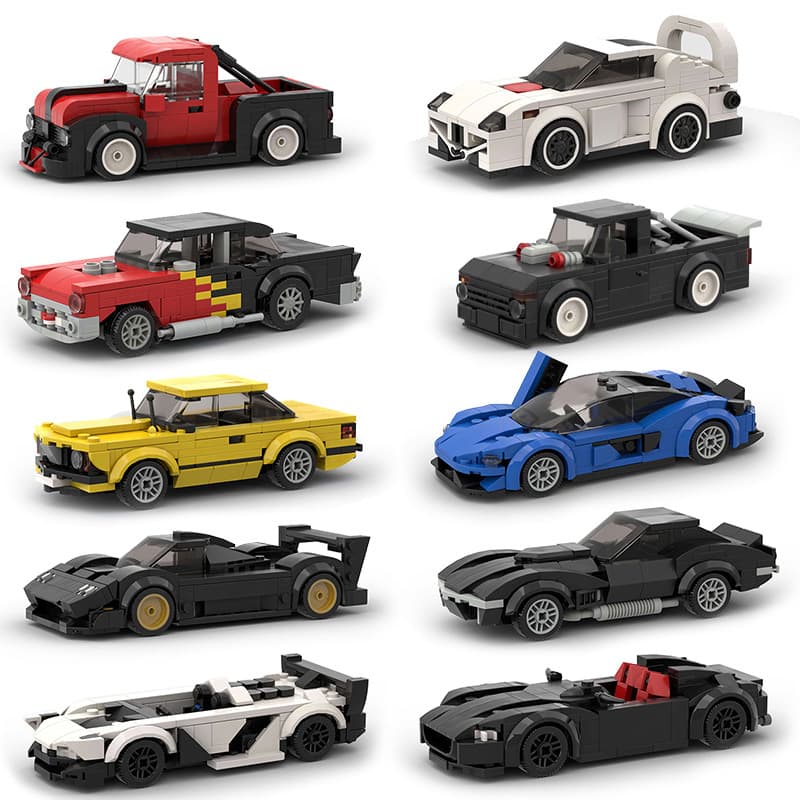 Children's toy car model sports car compatible with Lego racing small particles DIY building blocks MOC puzzle technology wholesale from 1688
