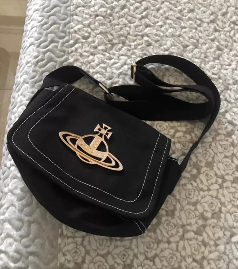 Bolso de lona japonés de la Reina Madre, bolso grande de metal Saturno retro clásico, bolso de hombro unisex — product from Taobao, photo 1 of 1